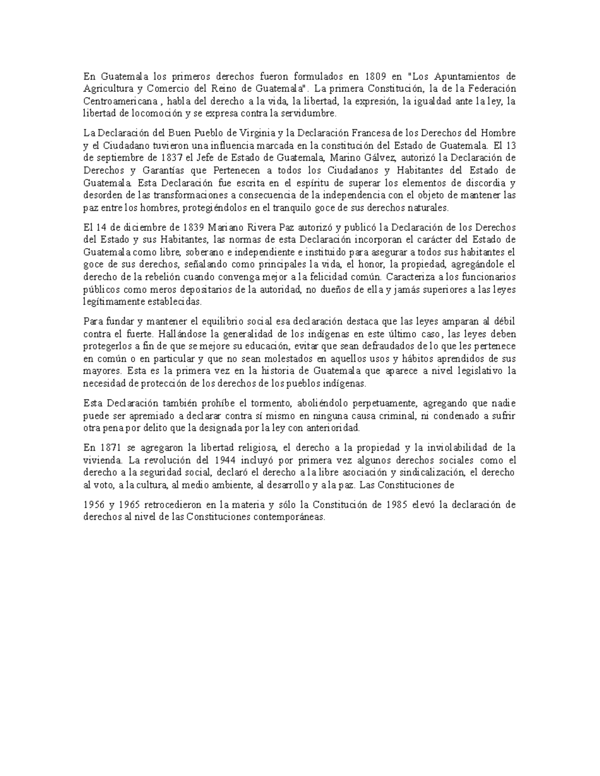 Evolución DE LOS DERECHOS HUMANOS EN Guatemala - En Guatemala los ...
