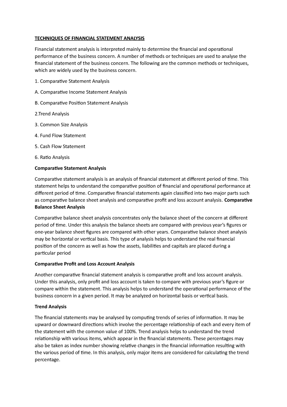 Techniques OF Financial Statement Analysis TECHNIQUES OF FINANCIAL   Thumb 1200 1698 