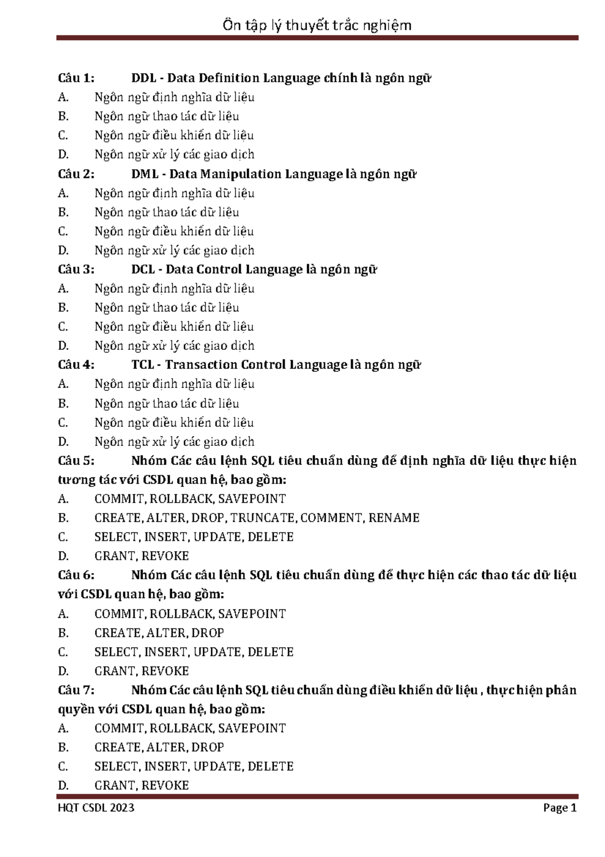 onthitracnghiem-hqtcsdl-c-u-1-ddl-data-definition-language-ch-nh