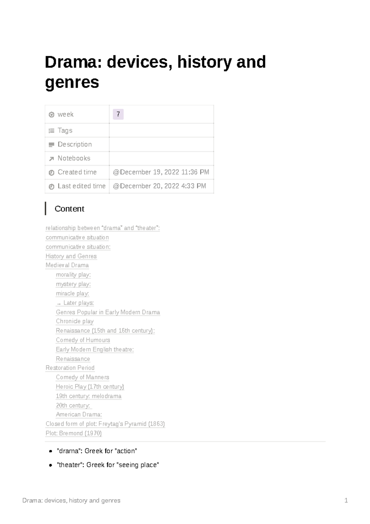 Drama devices history and genres Drama devices, history and genres