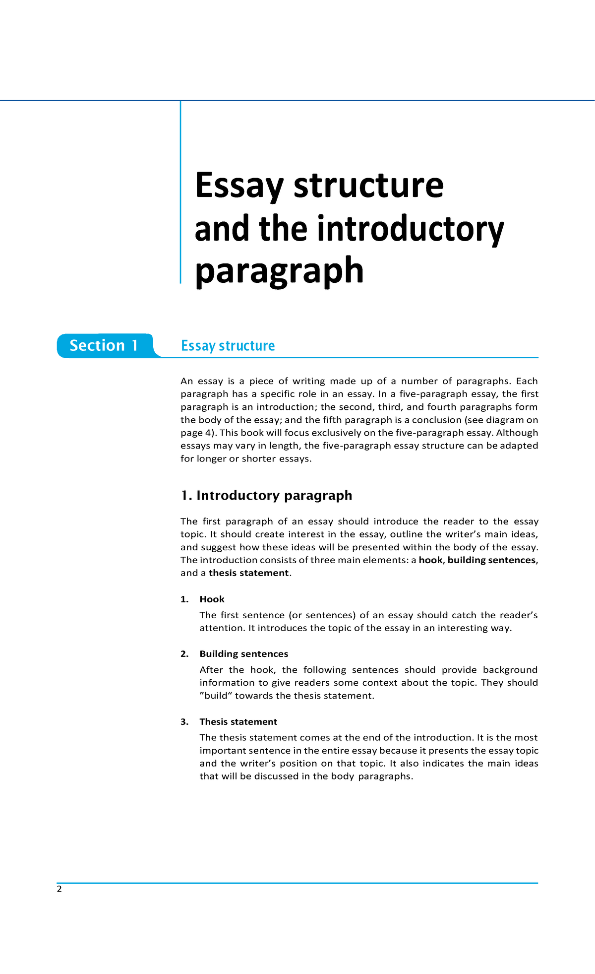 Structure of an Expository Essay - Essay structure and the introductory ...