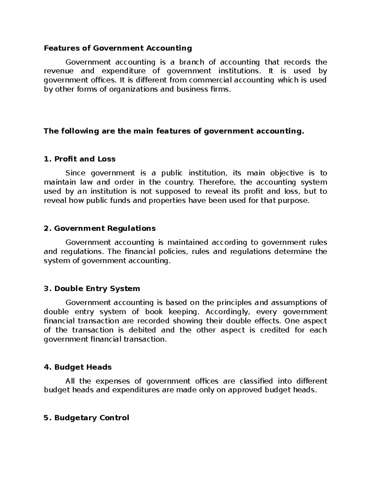 government accounting essay