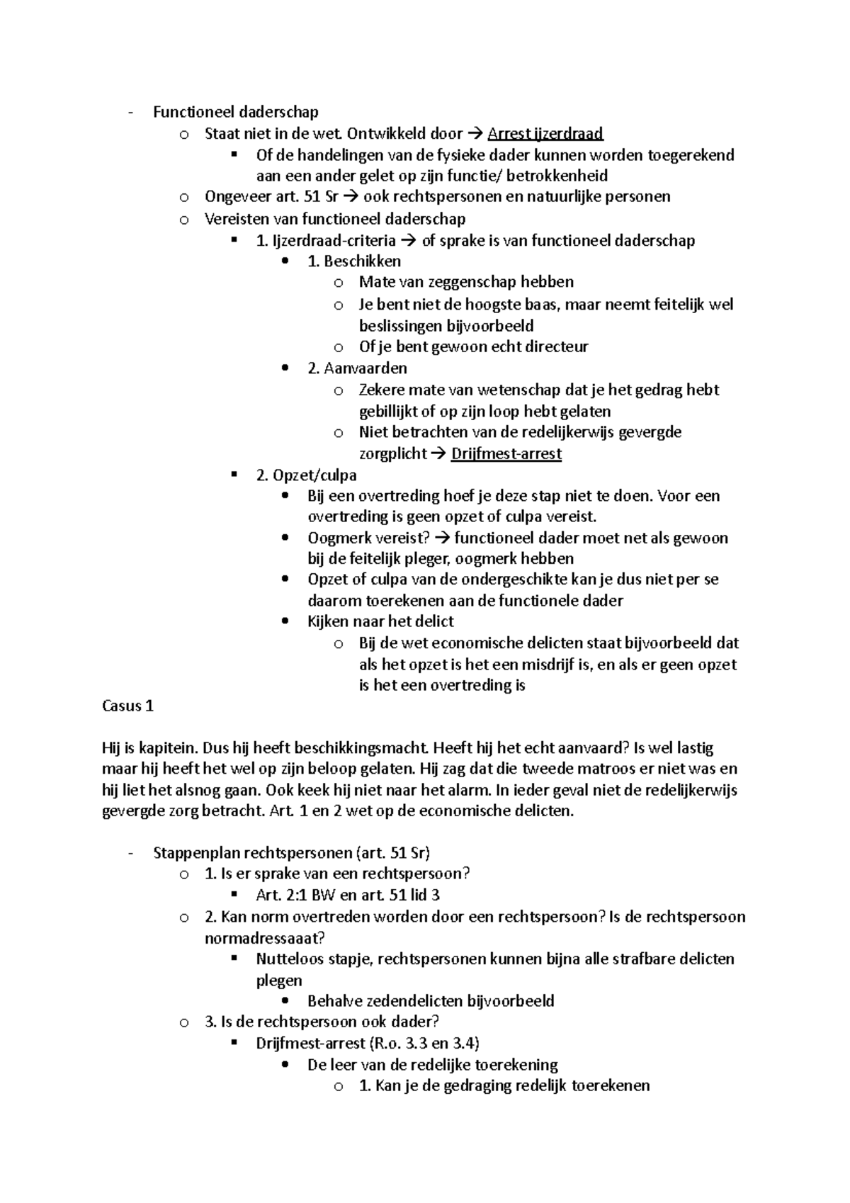 MS WG10 - Werkgroep 10 - Functioneel Daderschap O Staat Niet In De Wet ...