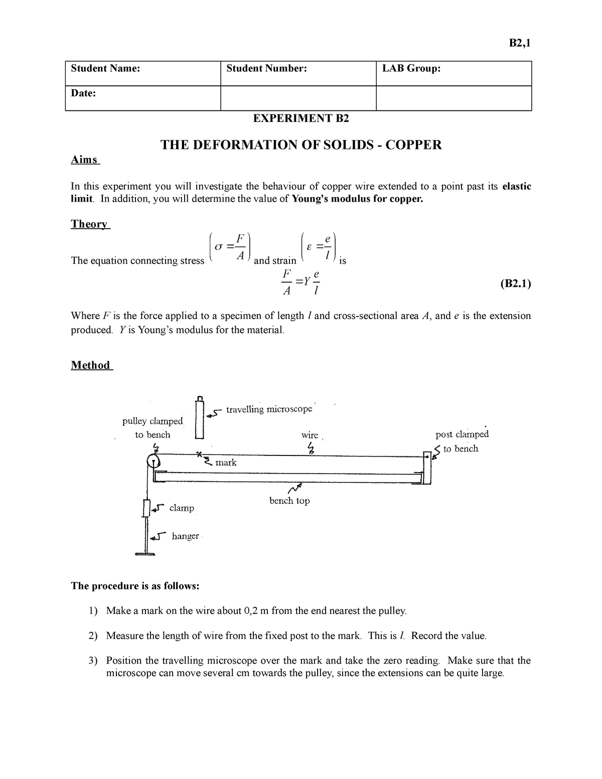 Experiment B2 Report-1 - B2, Student Name: Student Number: LAB Group ...