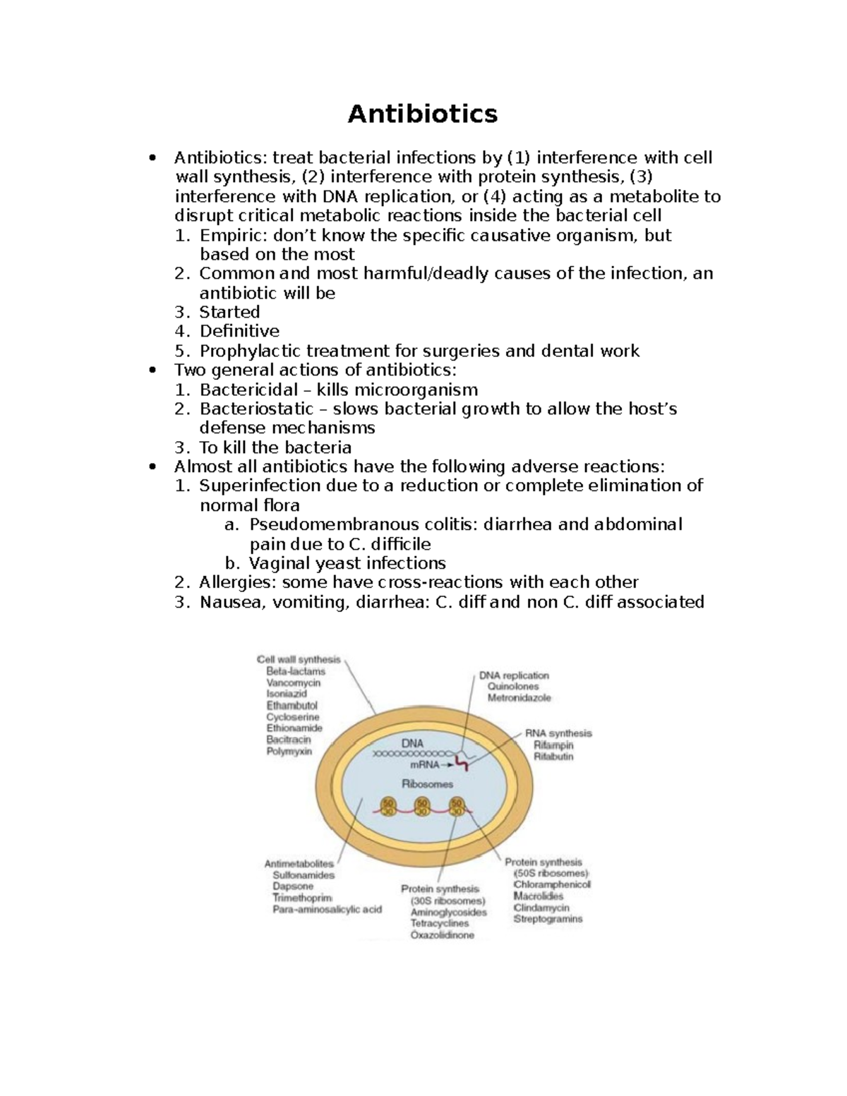 Antibiotics Pharmacology - Antibiotics Antibiotics: treat bacterial ...