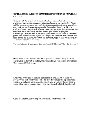 Cell Bio Exam 4 study guide - Cell Biology (BIOL 443) Exam 4 Study ...