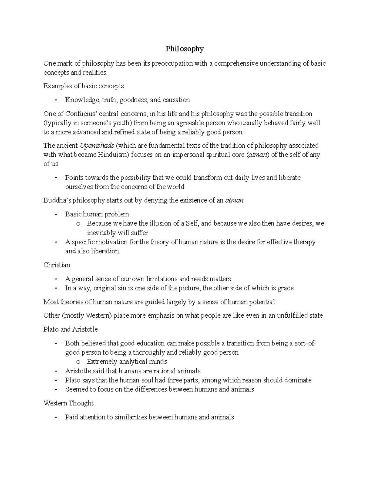 Philosophy Chapter 1 - Notes that I took during Summer session ...