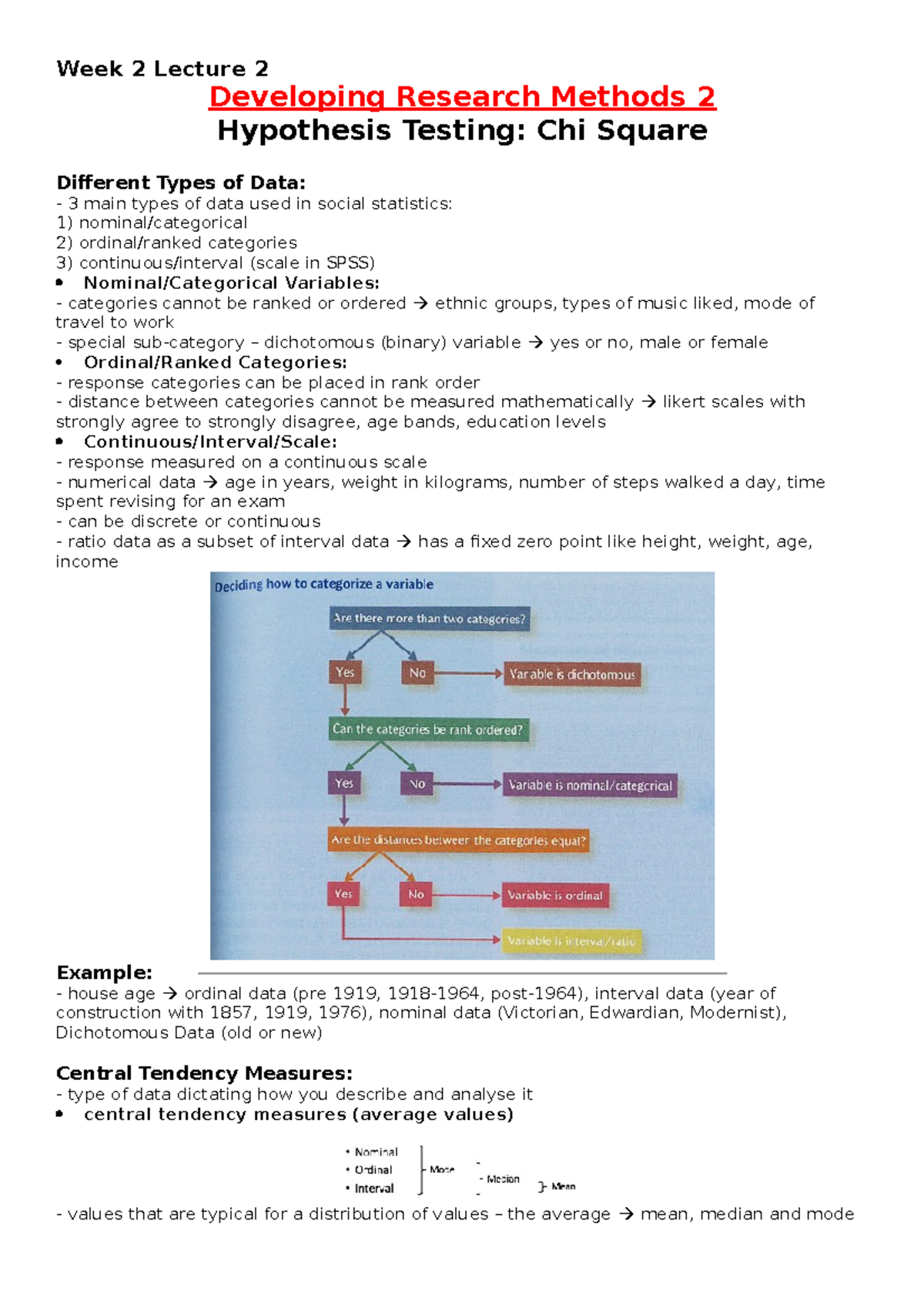 Week 2 Lecture 2 hypothesis testing and chi square - Week 2 Lecture 2 ...