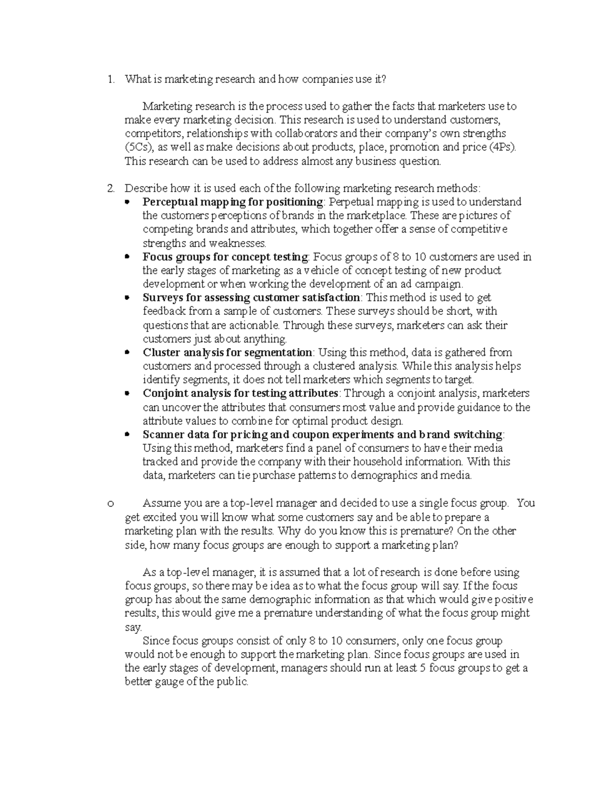 Assignment #15 Chapter 15 - What is marketing research and how ...