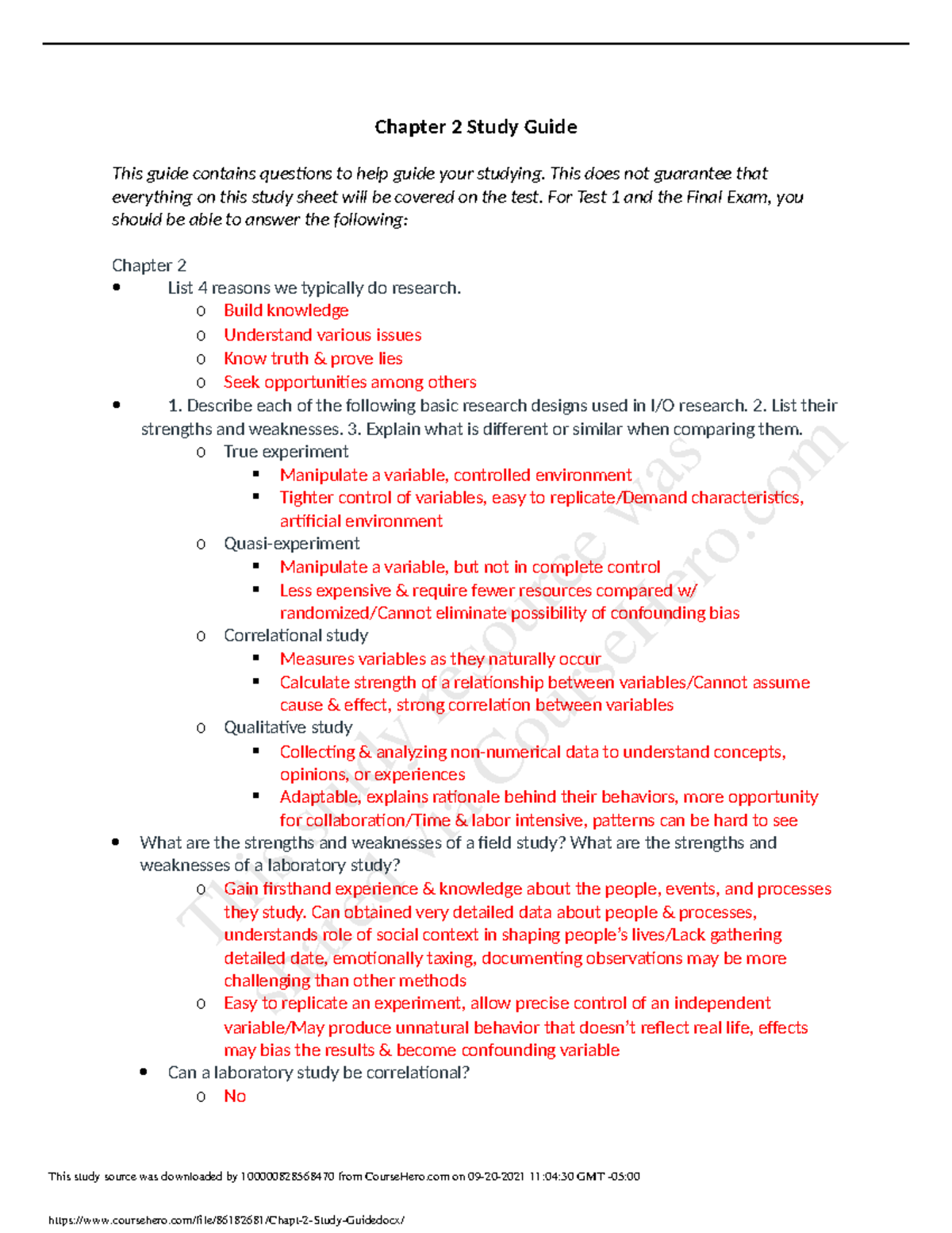 Chapt - Chapter 2 Study Guide This guide contains questions to help ...