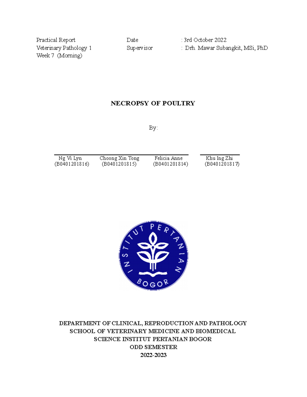 Untitled document - nnnnn - Practical Report Date : 3rd October 2022 ...