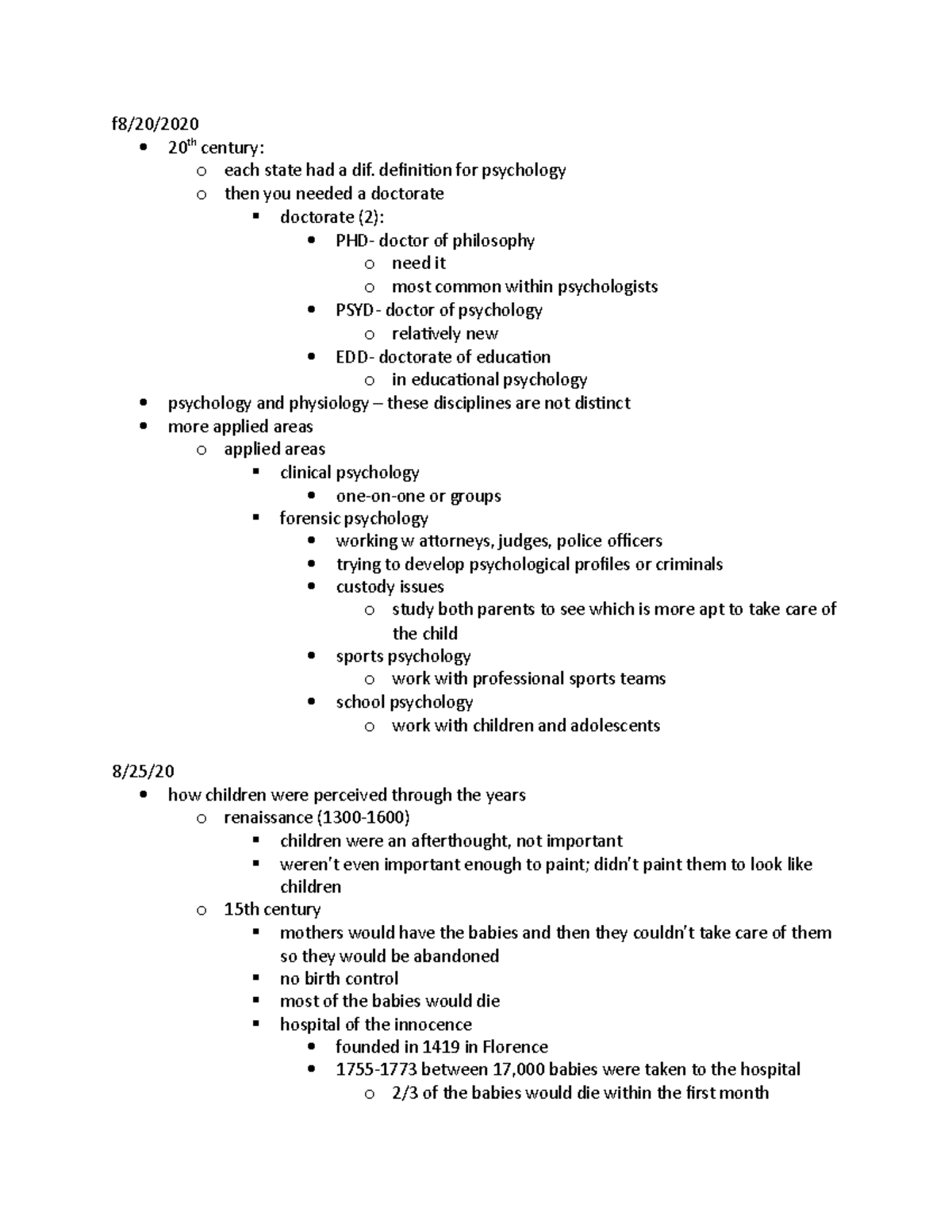 Human development Notes 1 - f8/20/ 20 th century: o each state had a ...