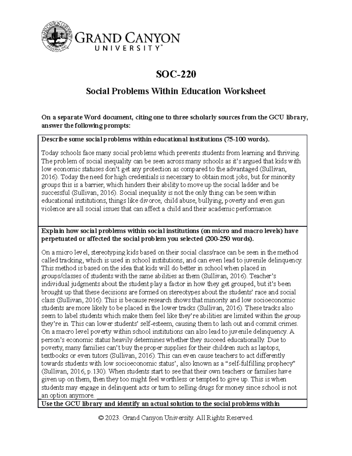 soc 220 social problem final essay