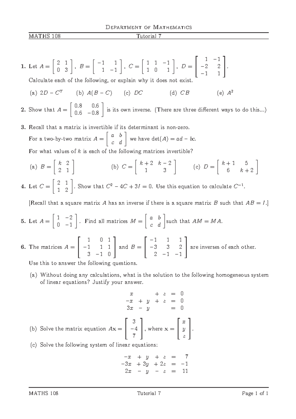 Tutorial 7 - Will be very helpful for the exam and exam study ...