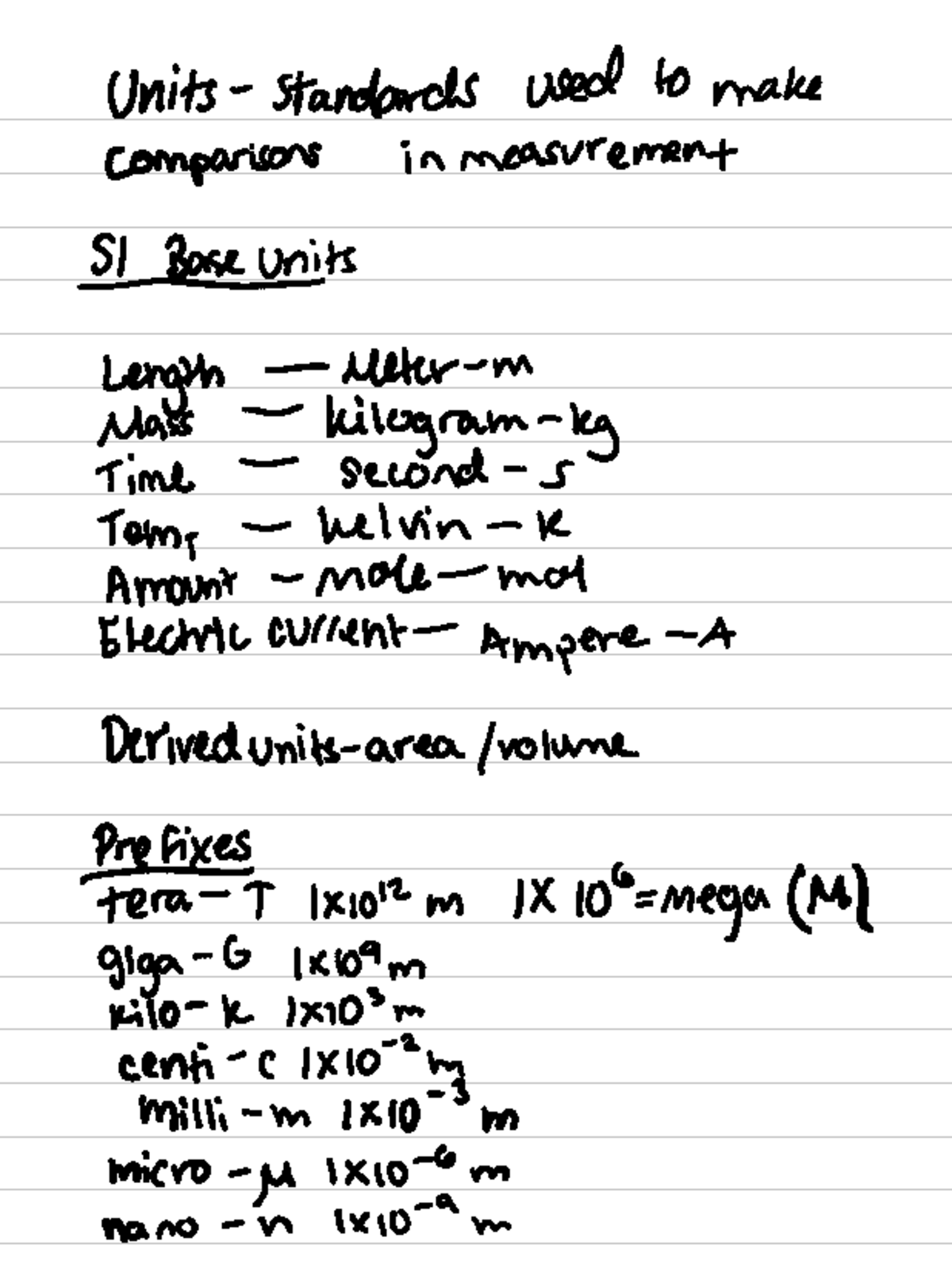 Dimensional analysis - lecture notes - Chem 101 - Standards wed to make ...