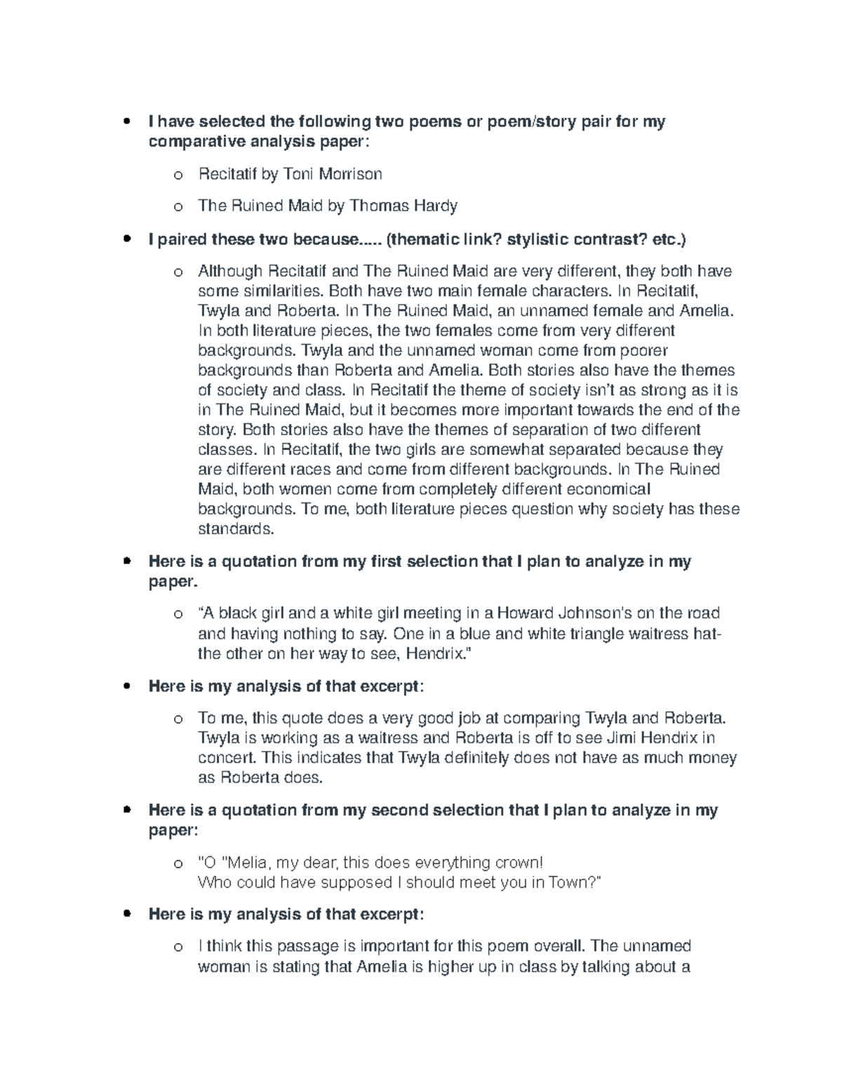 Compartive Analysis Eh 482 Am Literature South Studocu