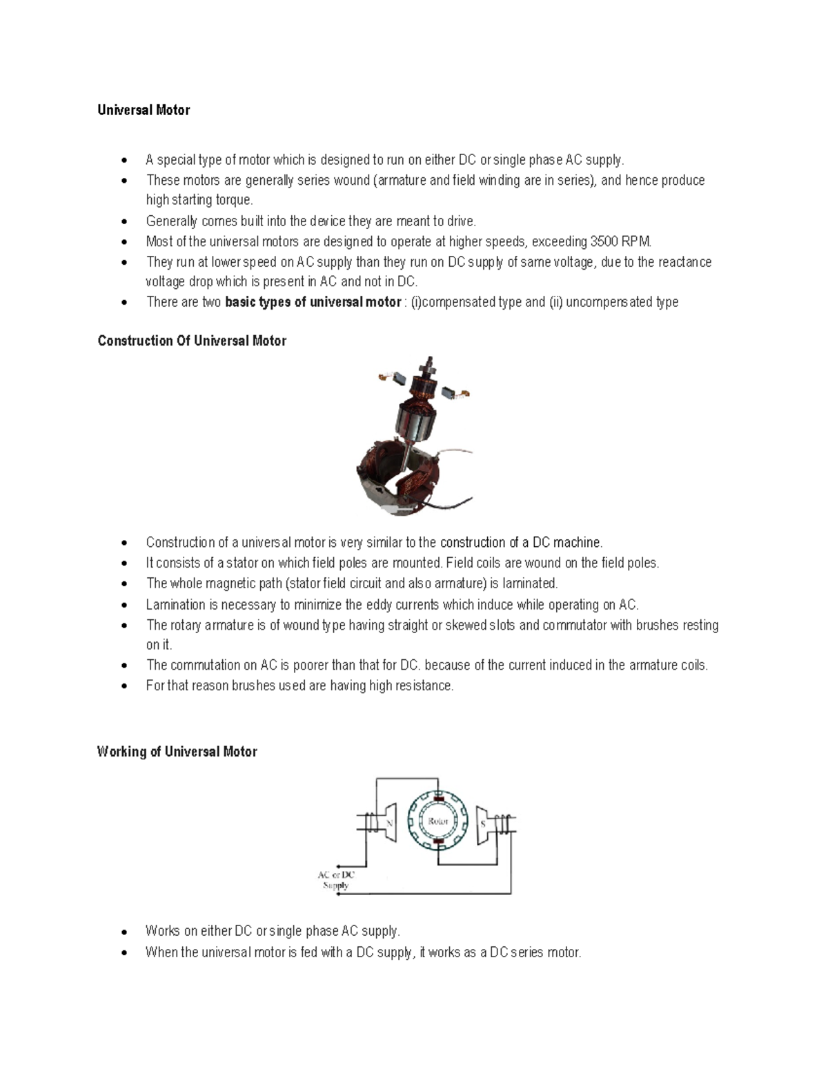Universalmotor - note for study about universal motor and induction ...