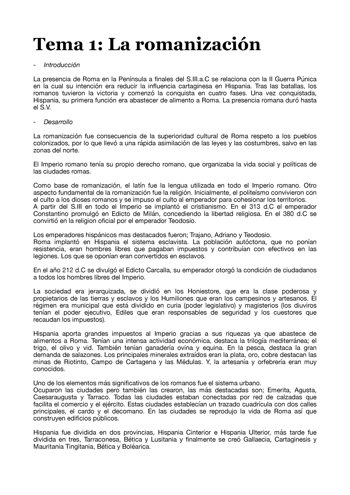 Tema 1la Romanización Tema 1 La Romanización Introducción La Presencia De Roma En La 1710