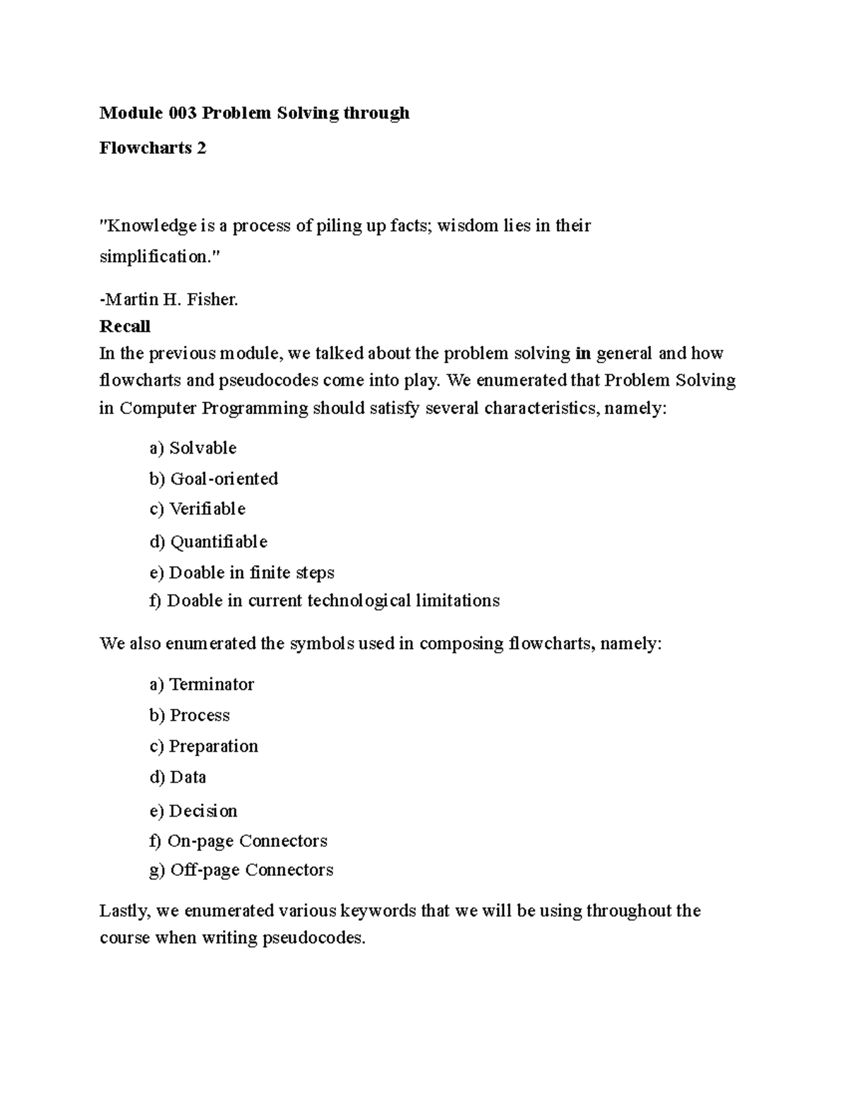 Module 3-MIS6225 - aaaaaa - Module 003 Problem Solving through ...