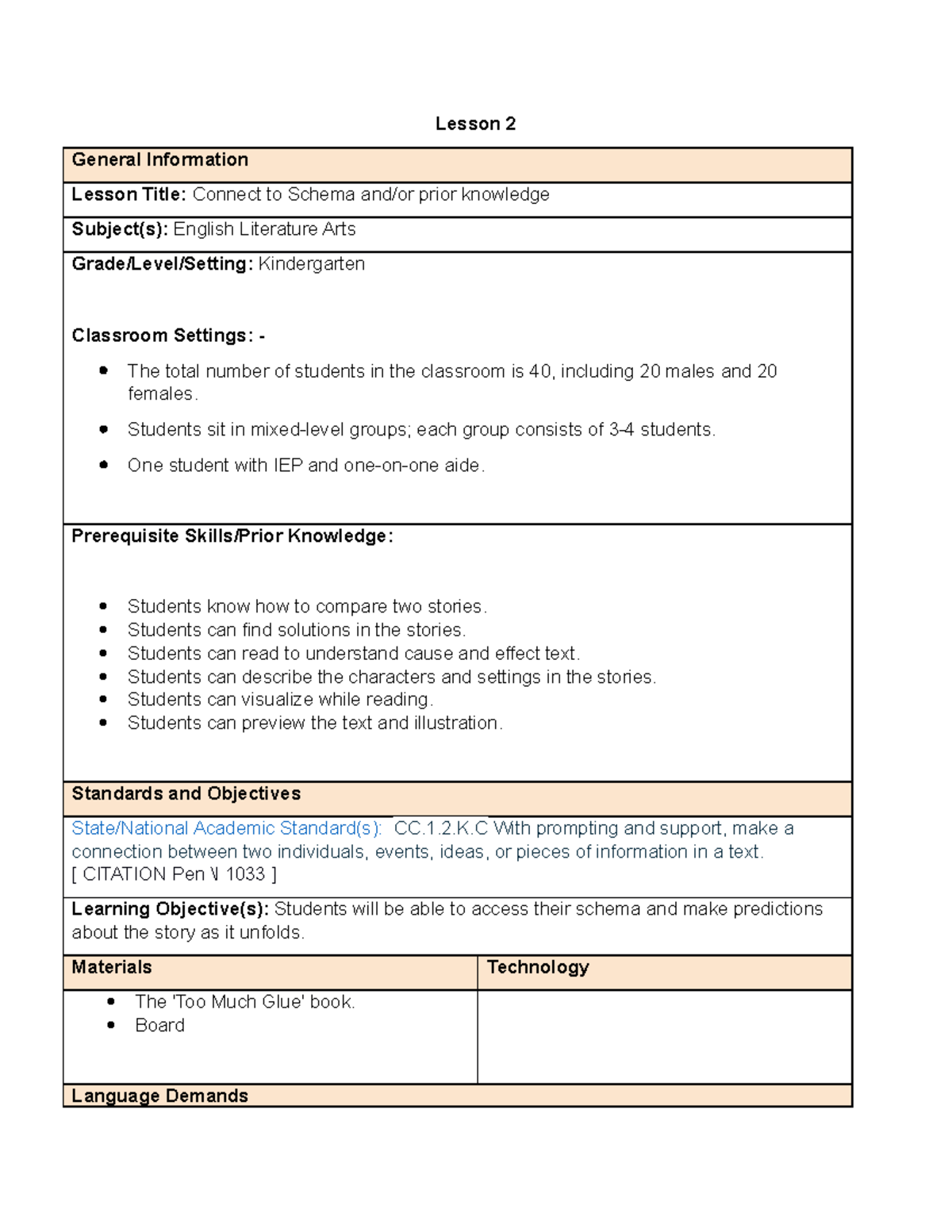 Lesson Plan 2 ed TPA - Lesson 2 General Information Lesson Title ...