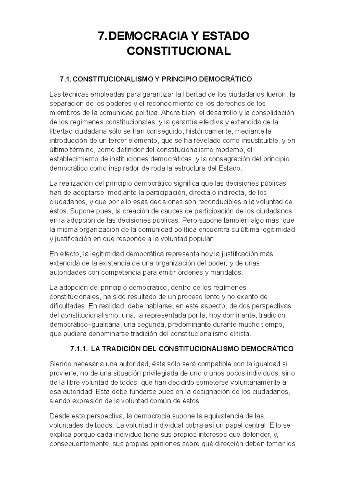 TEMA7. Democracia Y Estado Constitucional - 7 Y ESTADO CONSTITUCIONAL 7 ...