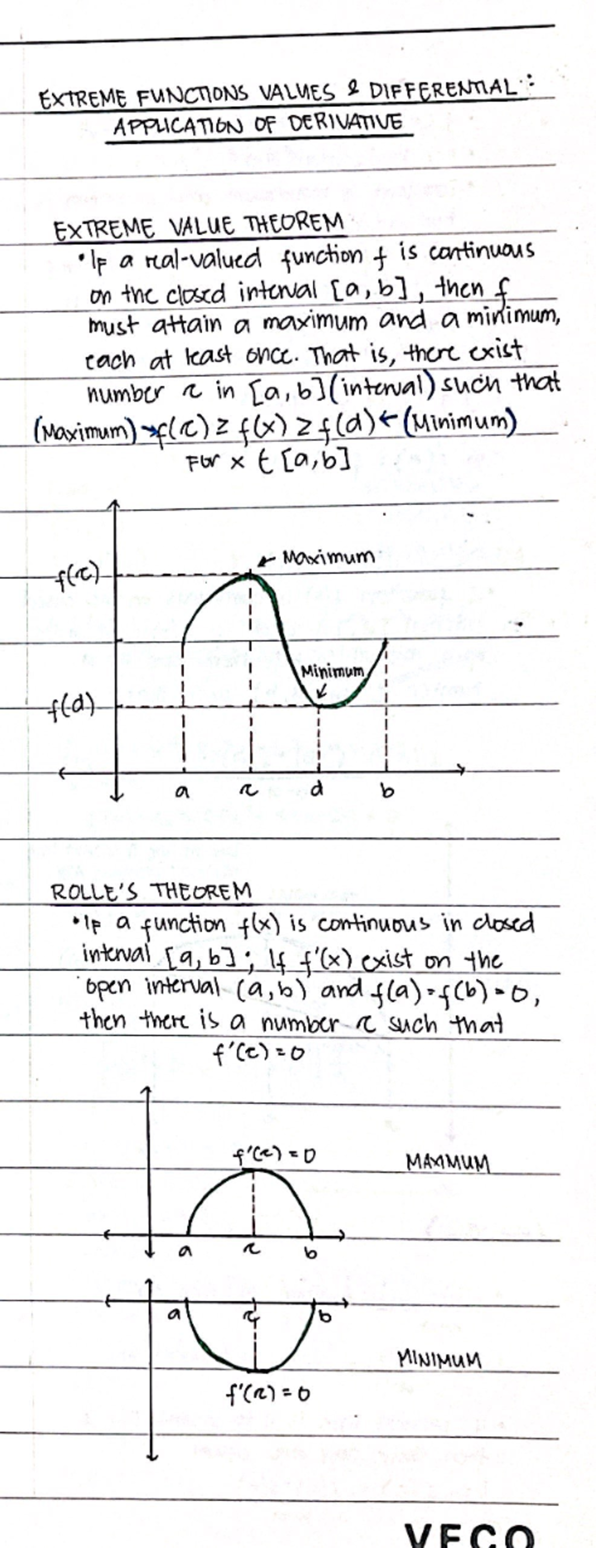 Extreme Functions Values and Differentia - Engineering Calculus 1 - Studocu