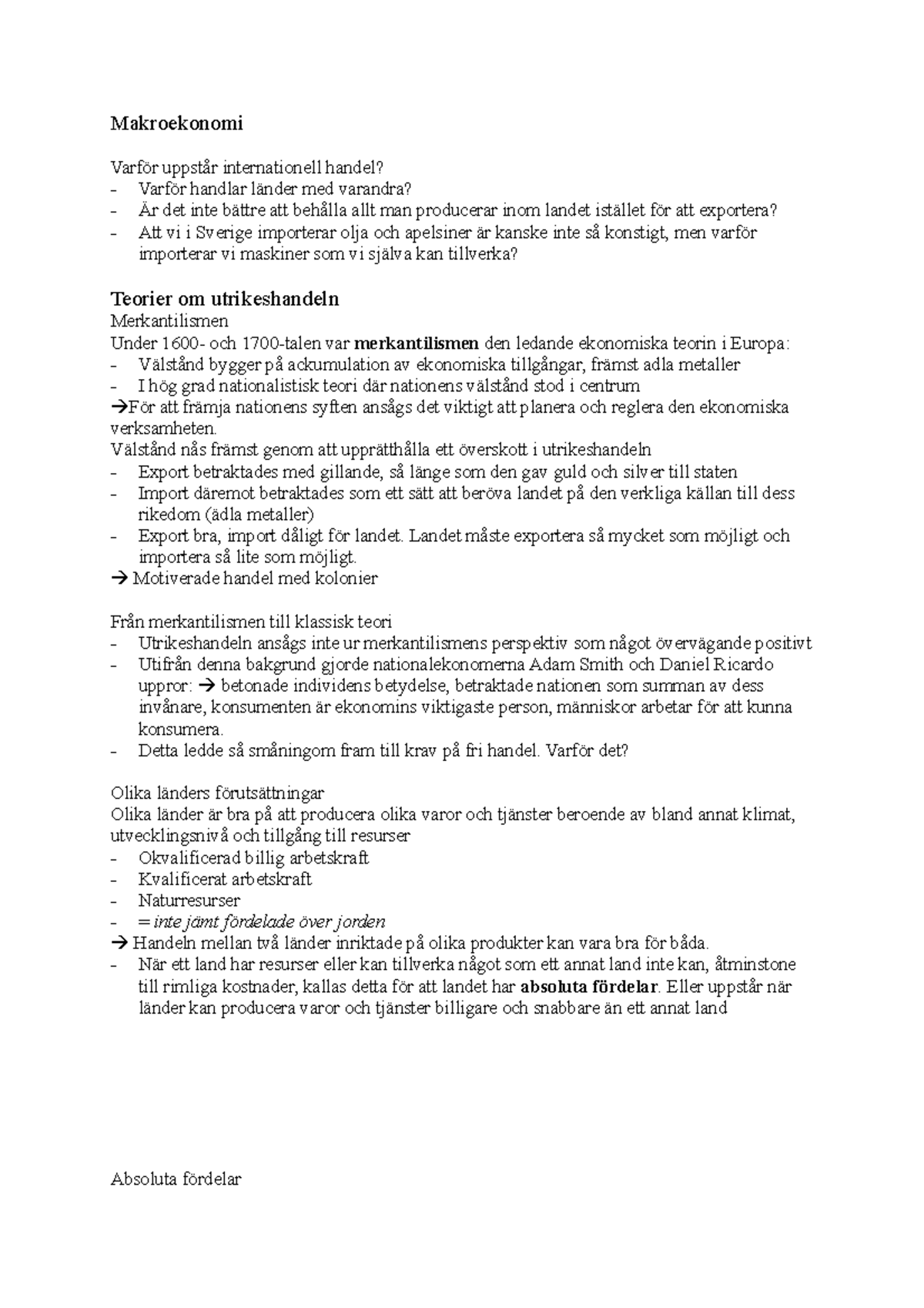 Makroekonomi - Service management: Grundkurs - SMAA30 - Lunds 