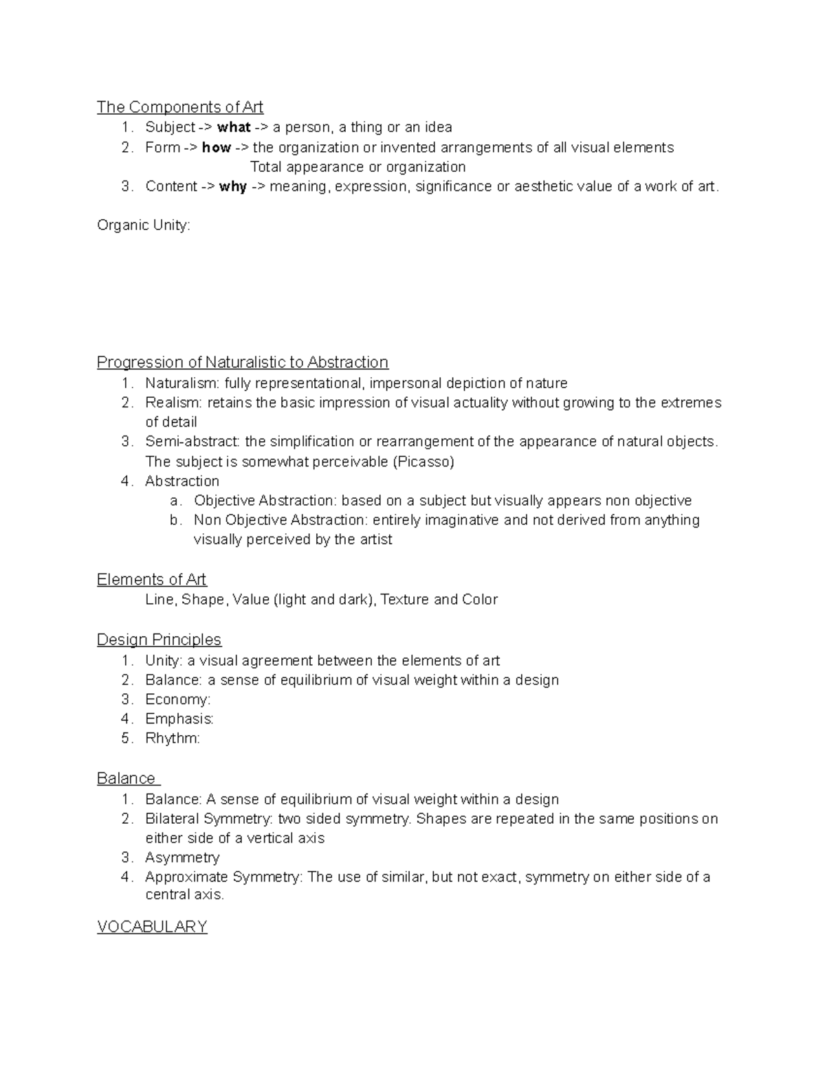 DSGN 100 Sketchbook assignments - The Components of Art 1. Subject ...