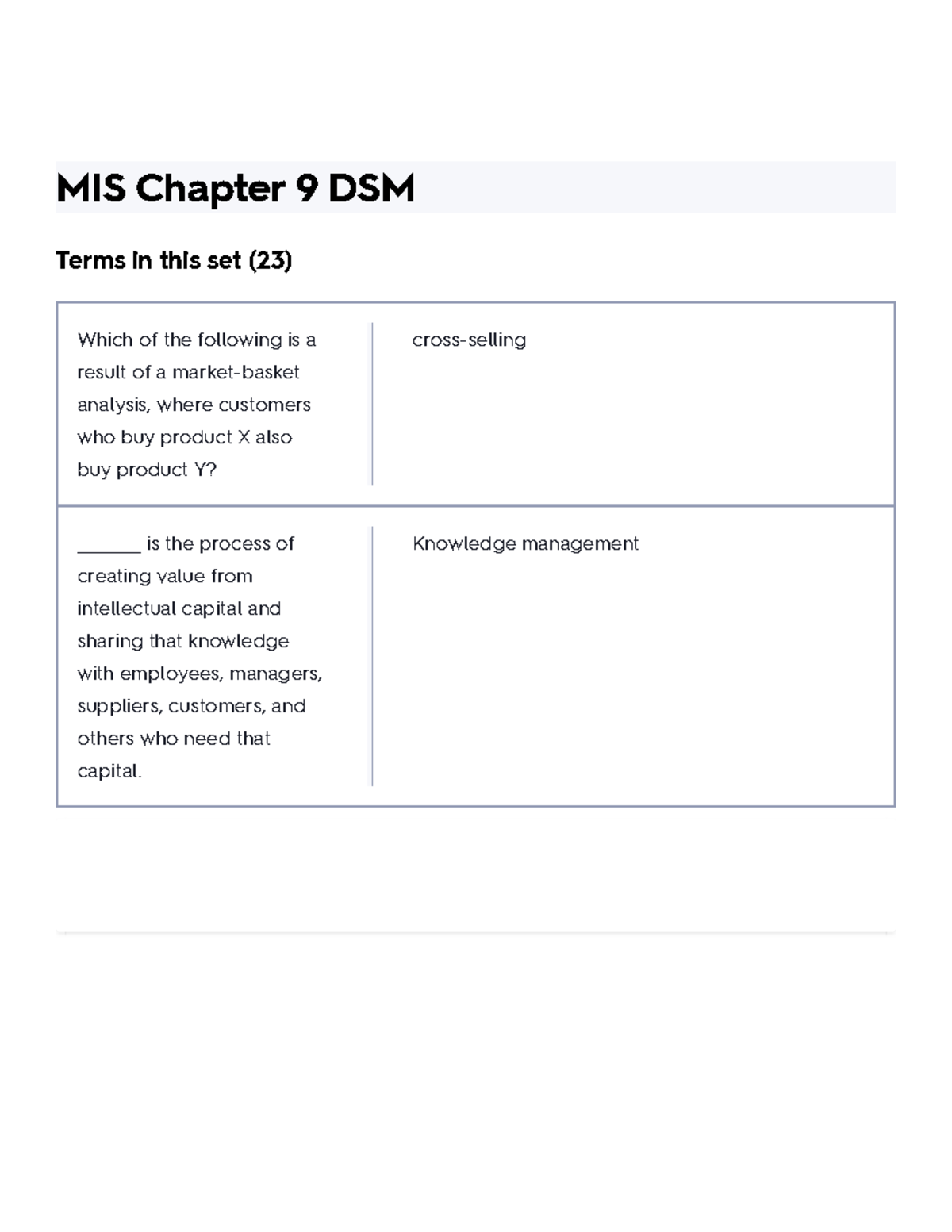 MIS Chapter 9 DSM Flashcards Quizlet - MIS Chapter 9 DSM Terms In This ...