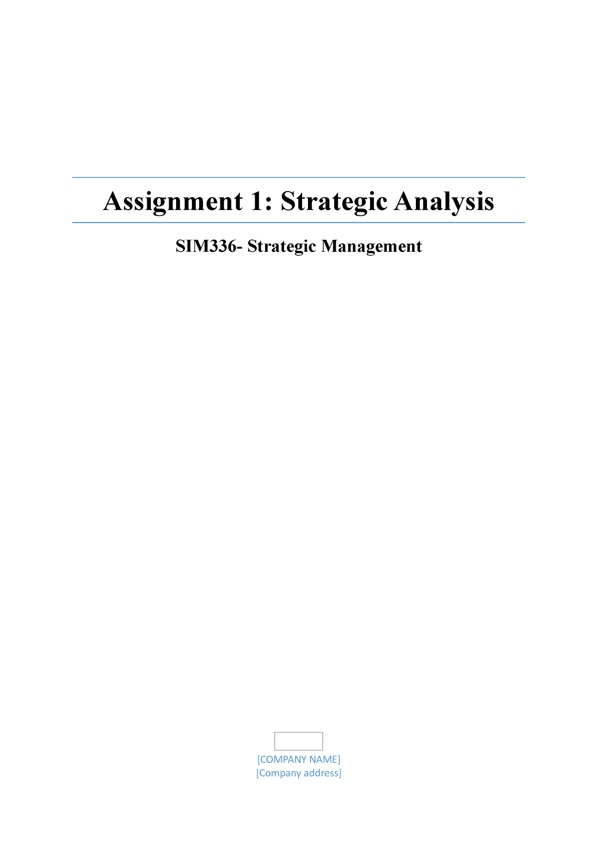 sim336 strategic management assignment