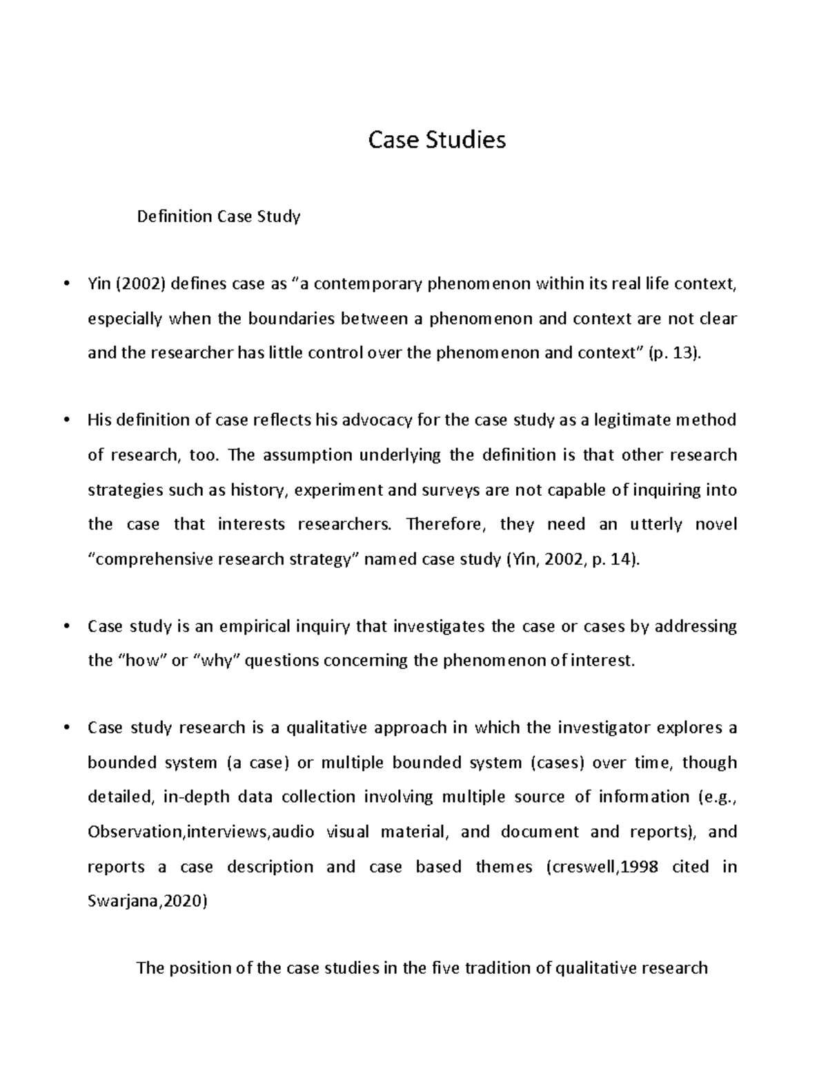 Case Studies Qualitative Research in ELT Case Studies Definition