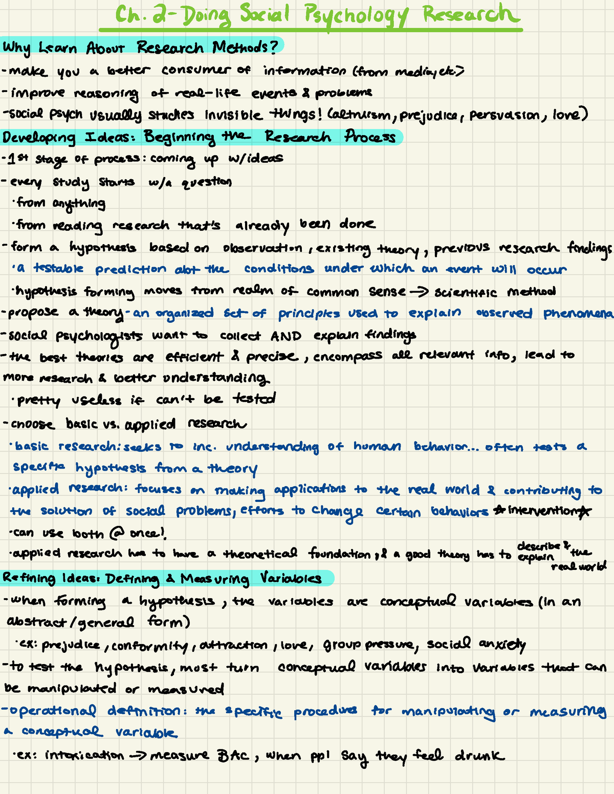 Social Psychology Ch.2 Notes - Ch. 2- Doing Social Psychology Research ...