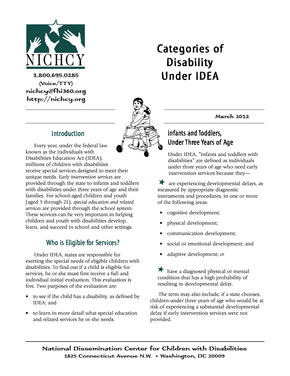 IDEA 13 Disabilities - NICHCY: nichcy 1 Categories of Disability Under ...