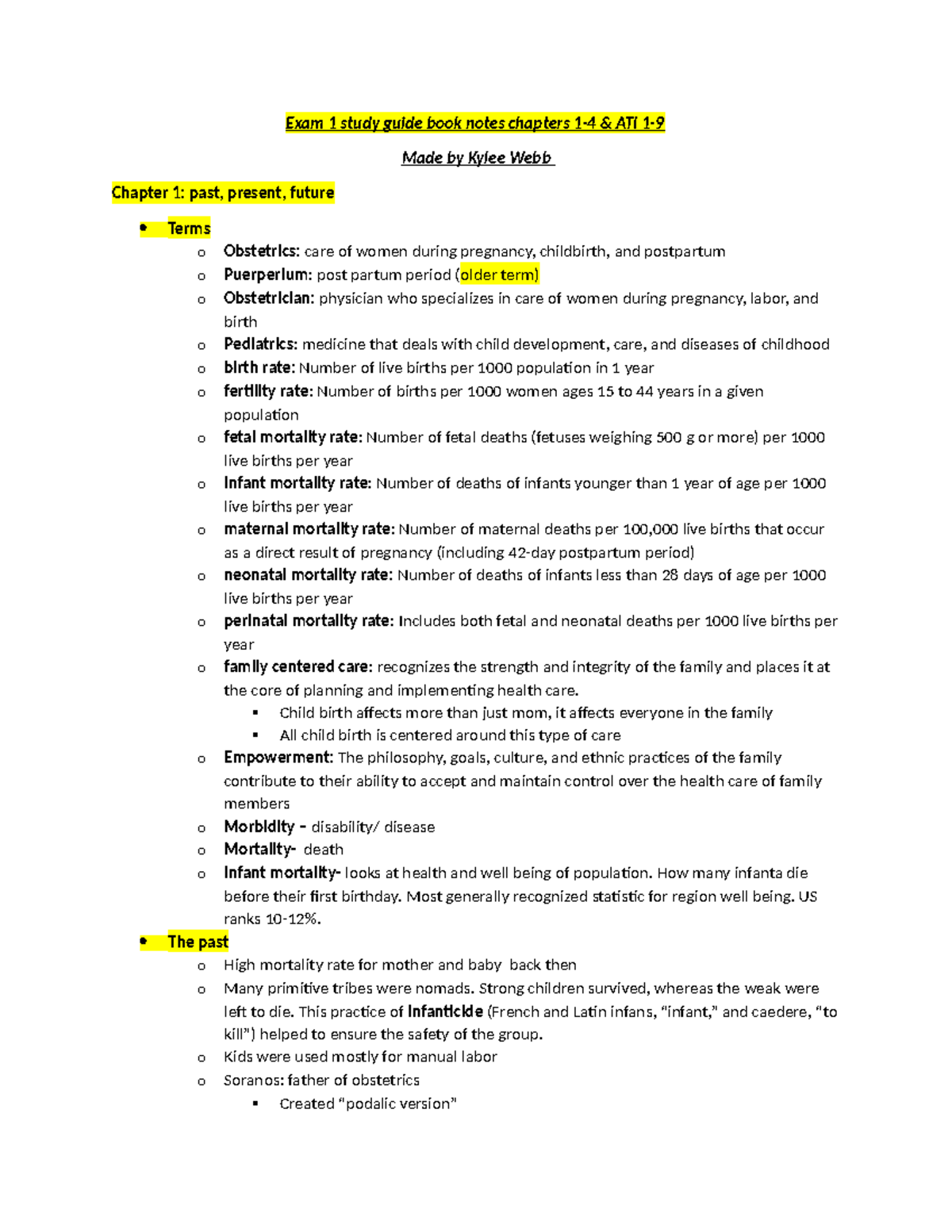 Exam 1 study guide book notes - Child birth affects more than just mom ...