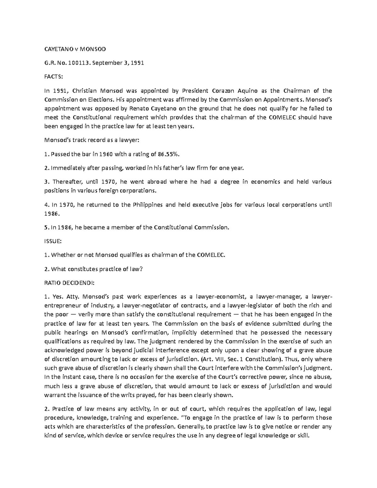 Cayetano vs monsod ccc isbn international standard book number