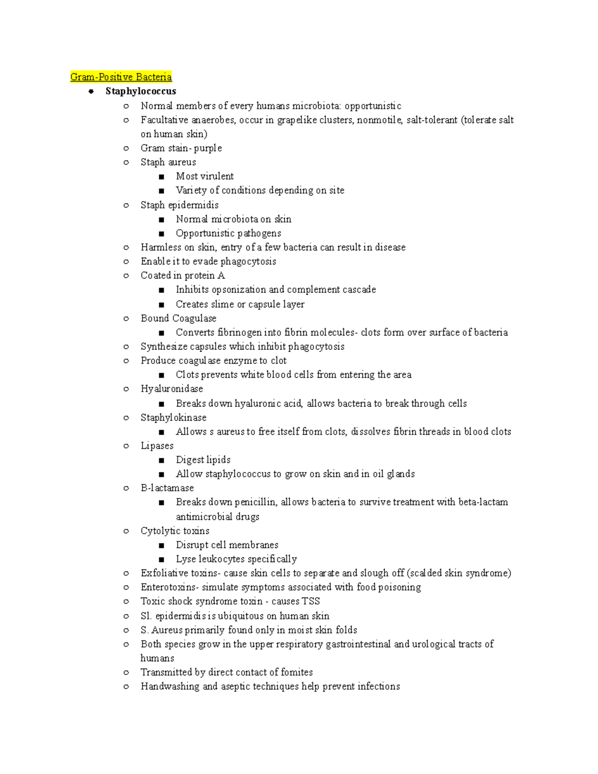 Microbio review 2 - Gram-Positive Bacteria Staphylococcus Normal ...