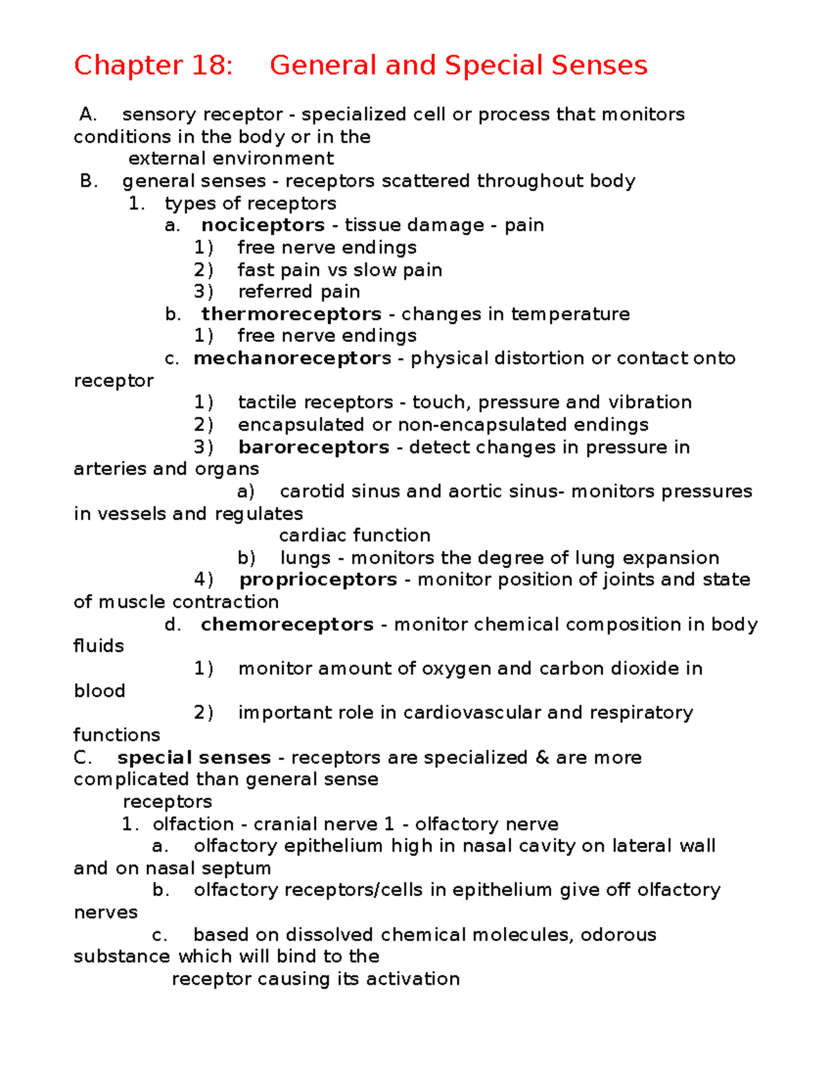 Ch. 18 outline - Lecture notes Ch. 18 - Chapter 18: General and Special ...