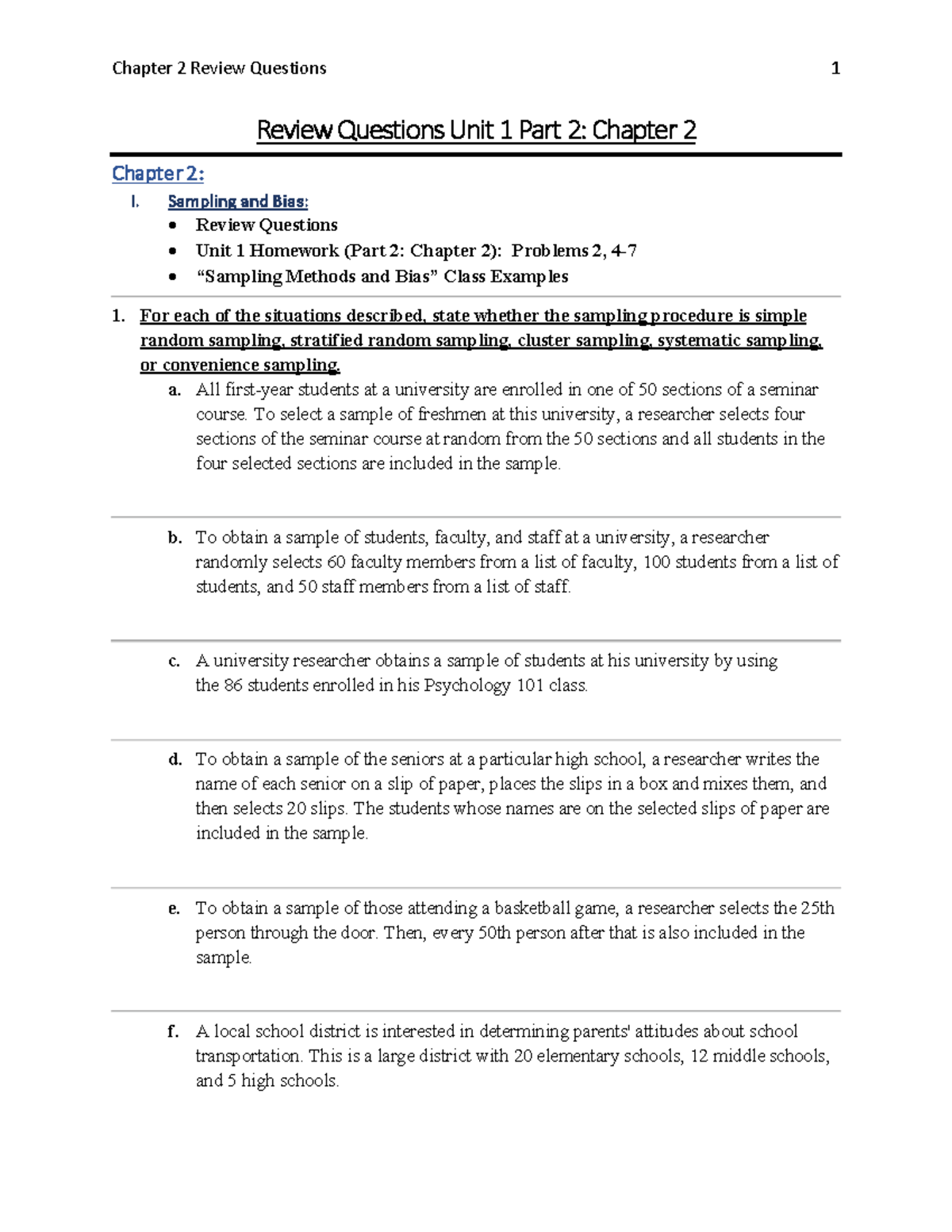 Chapter 2 Review Questions - Review Questions Unit 1 Part 2: Chapter 2 ...