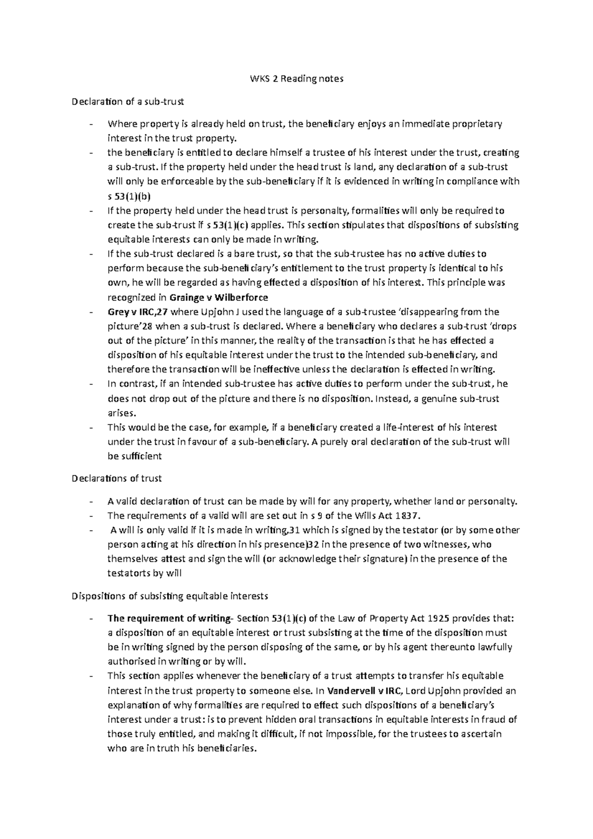 WKS 2 Reading notes - university of law - WKS 2 Reading notes ...