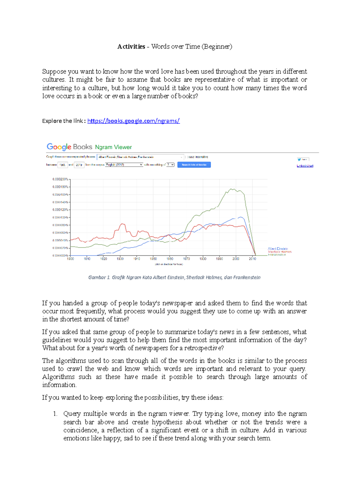 Algorithm II Assignment Essay - Activities - Words over Time (Beginner ... image.