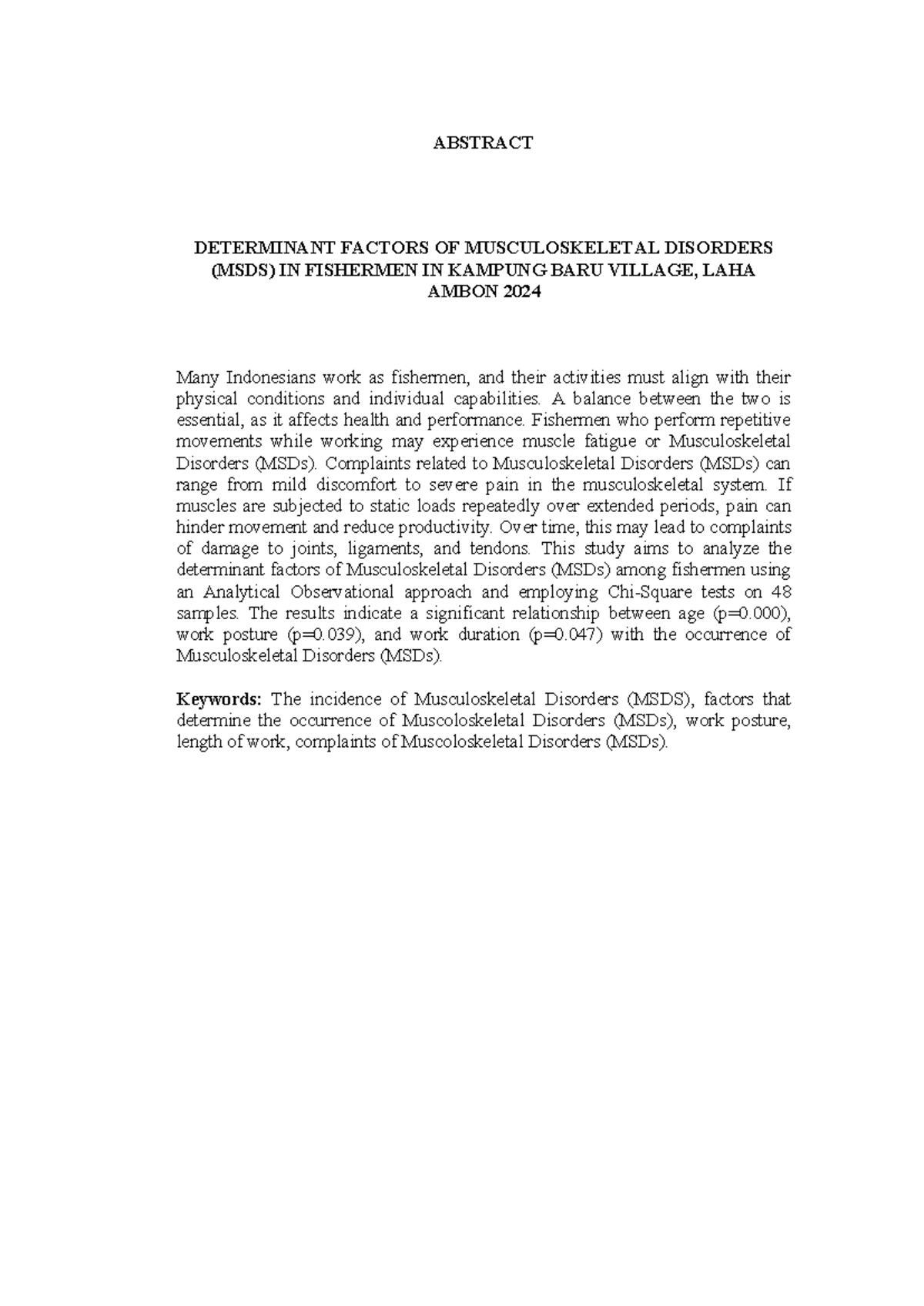 Abstract - data tabulasi - ABSTRACT DETERMINANT FACTORS OF ...