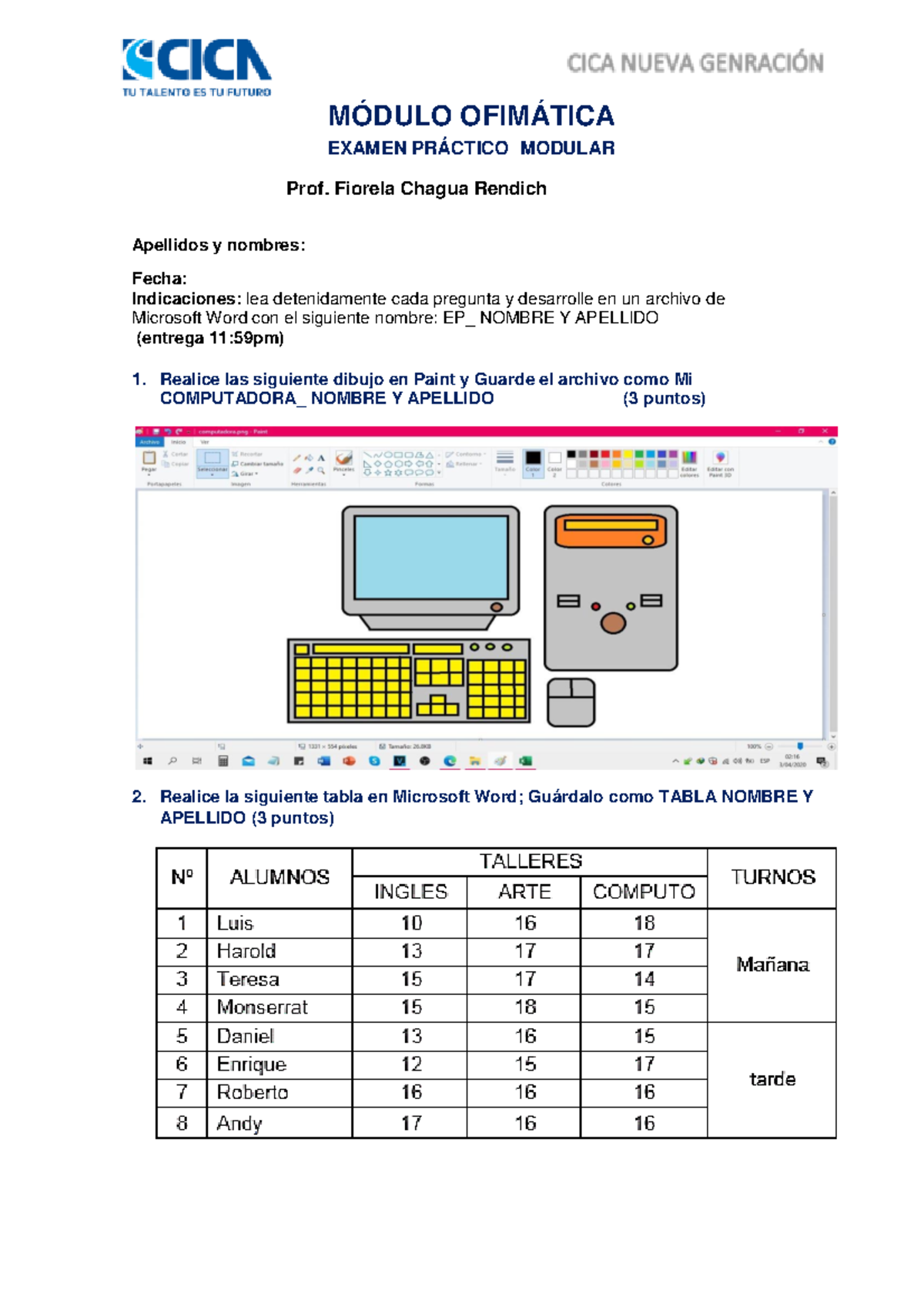Examen Modular Ofimática - MÓDULO OFIMÁTICA EXAMEN PRÁCTICO MODULAR ...