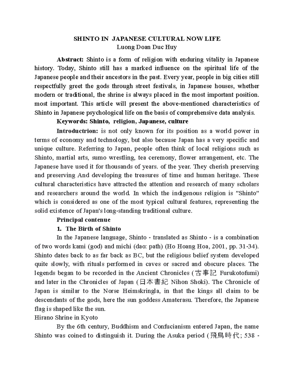 BÀI NỘP PP NKKH BÀI BÁO english SHINTO IN JAPANESE CULTURAL NOW LIFE