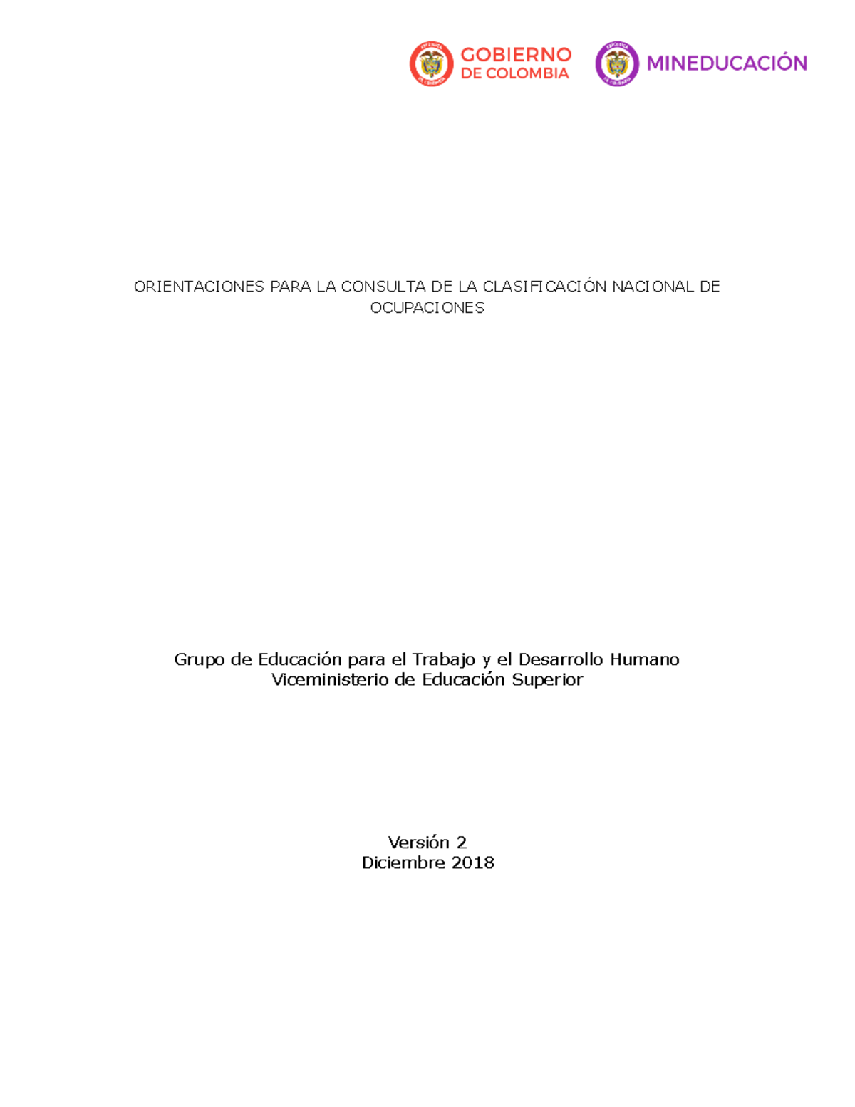 Orientaciones PARA LA Consulta DE LA Clasificaci+ô N Nacional DE ...