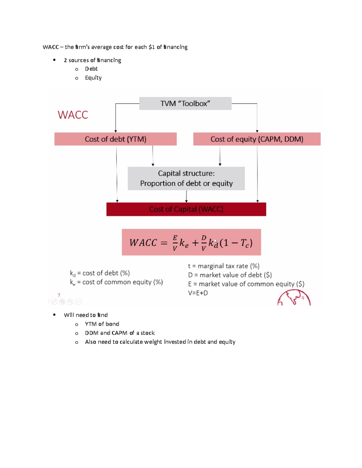 WACC - Core Year finance course - WACC – the firm’s average cost for ...