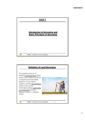 Introduction To Surveying And Mapping - Unit 1- Surveying And Basic ...