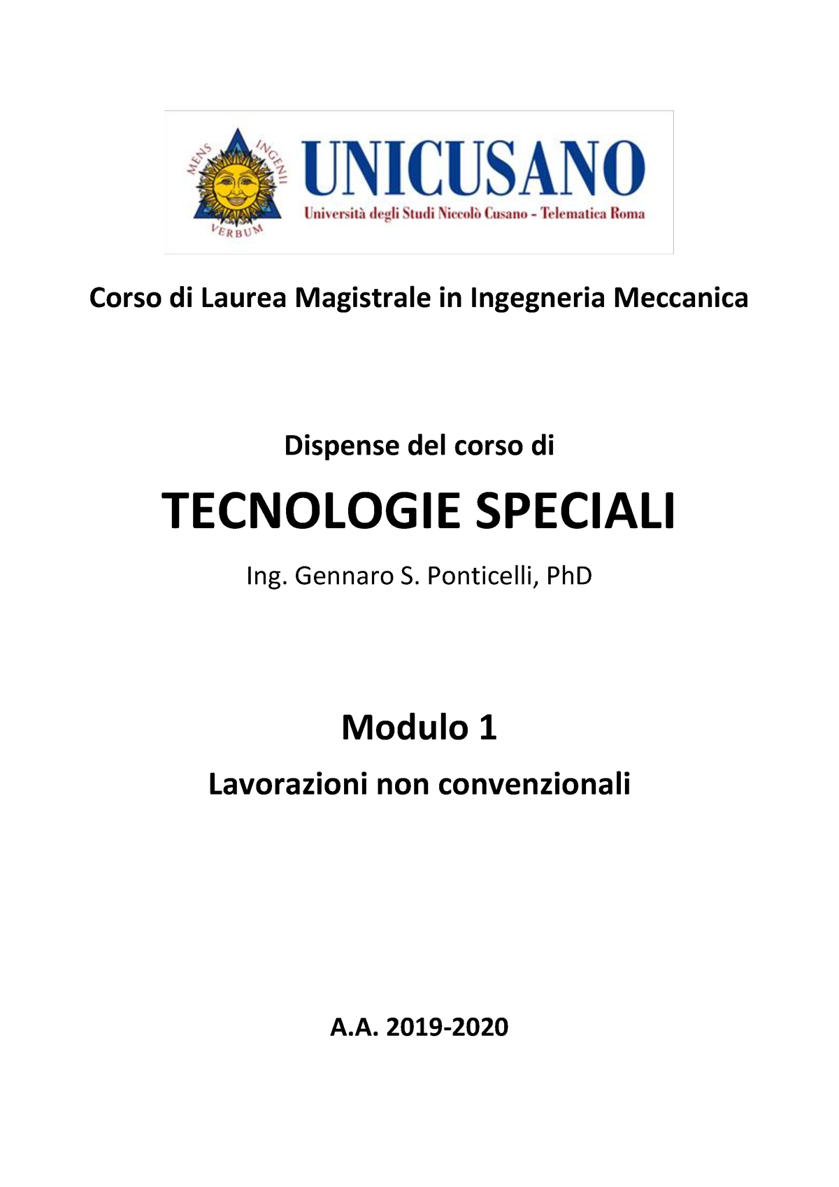 Ts-m1 - Dispense Complete Del Corso Di Laurea Magistrale In "Tecnologie ...