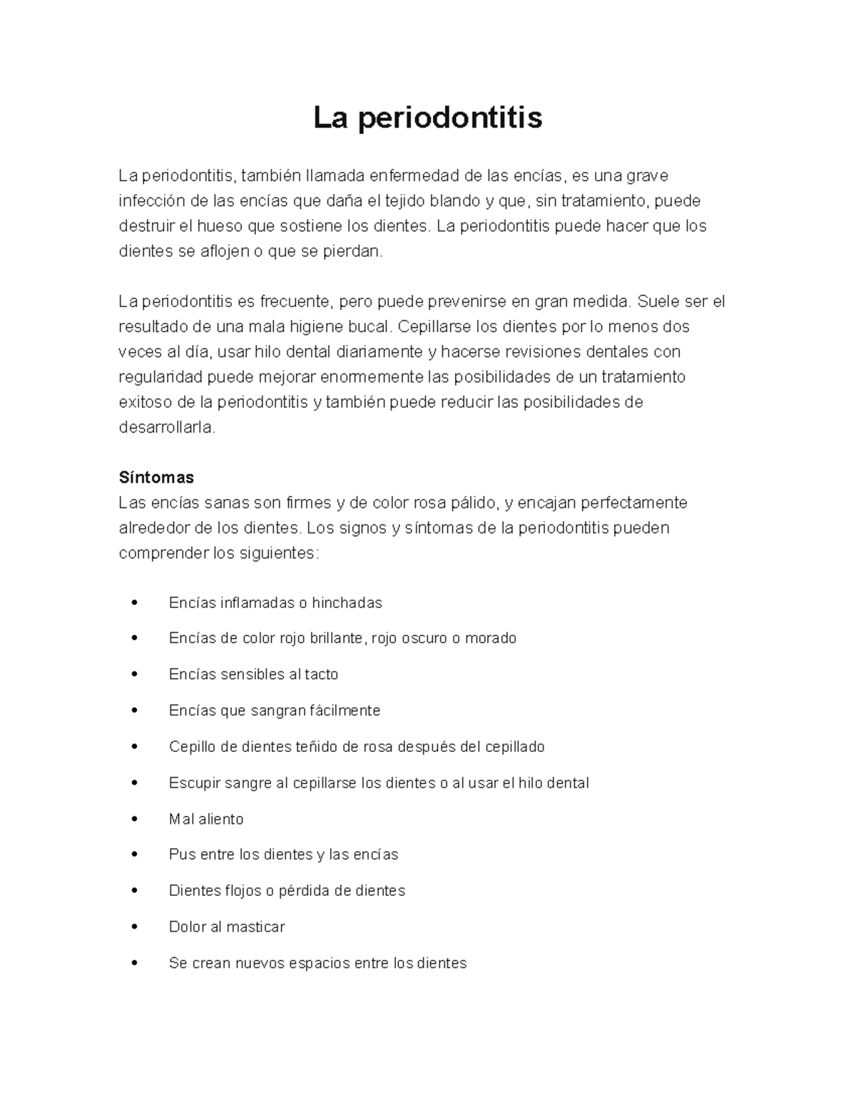 La periodontitis - PAPAS - La periodontitis La periodontitis, también ...