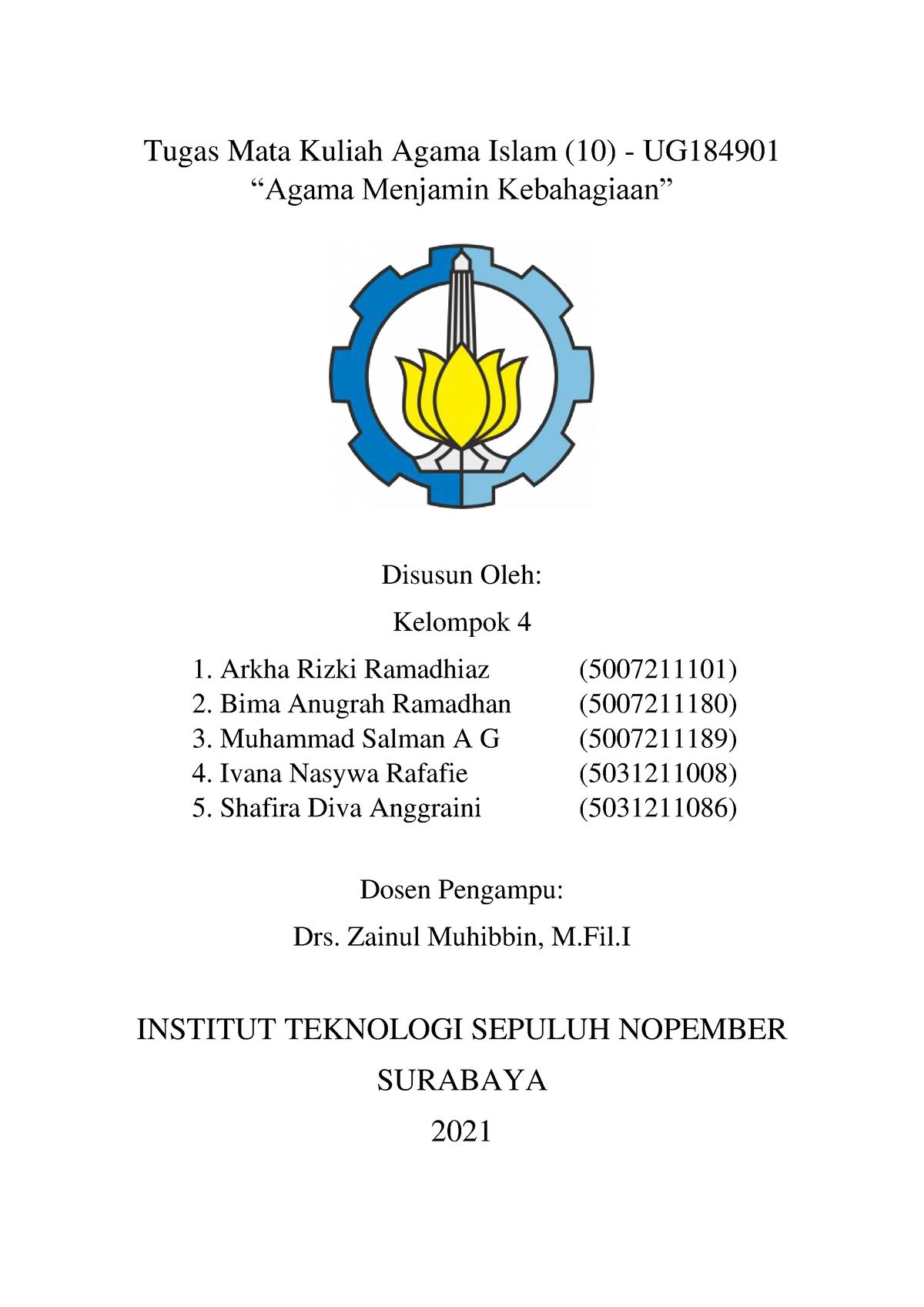 Makalah PAI Kelas 10 Kelompok 4 - Tugas Mata Kuliah Agama Islam (10 ...