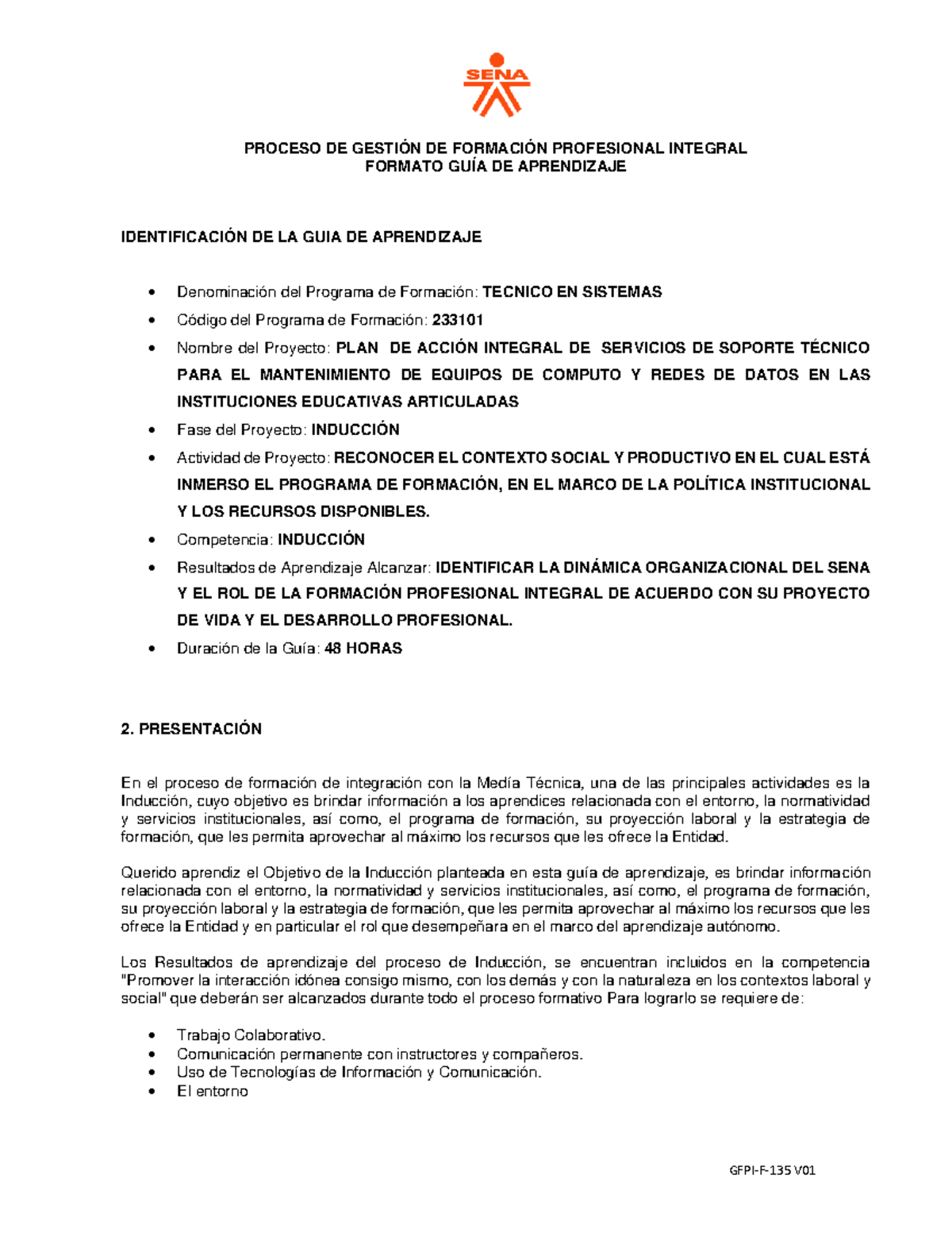 GFPI-F-135 Formato Guia De Aprendizaje Inducción 2021 - PROCESO DE ...